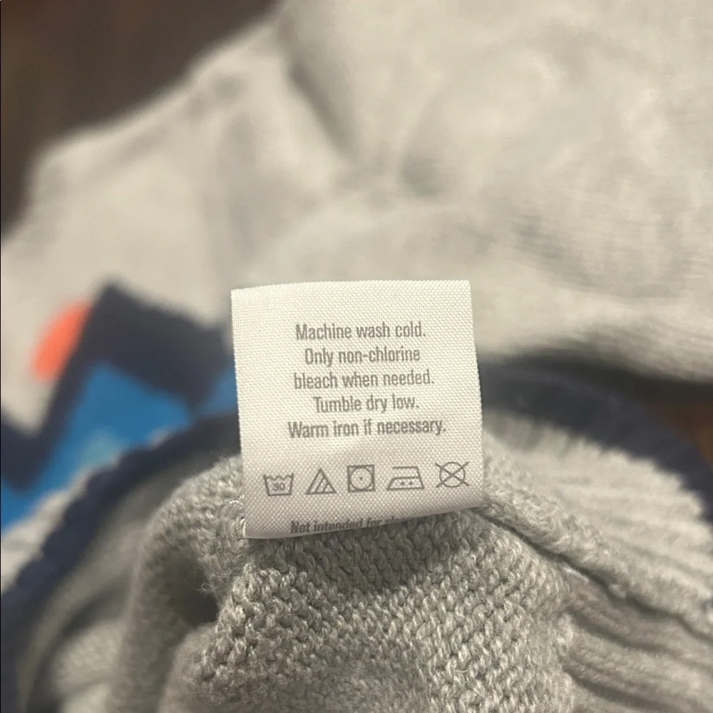 Gymboree Gray Sweater with Blue and Orange Mountain Design - Picture 5 of 6